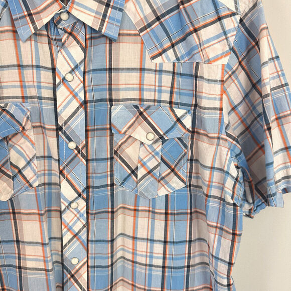Denver Hayes Western Shirt Sz XL Plaid Button Up Pearl Snap Short Sleeve Cowboy - Picture 4 of 13